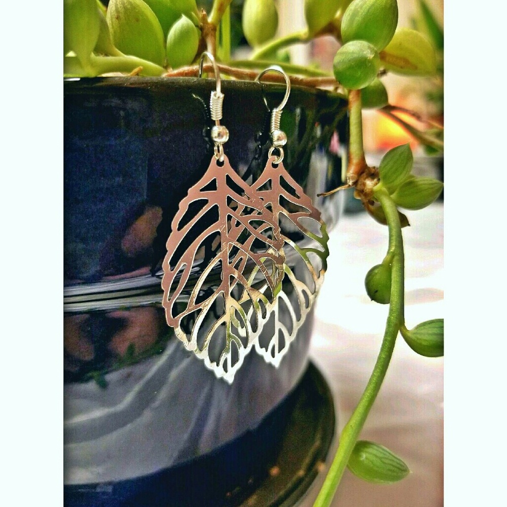 Silver Leaf Earrings